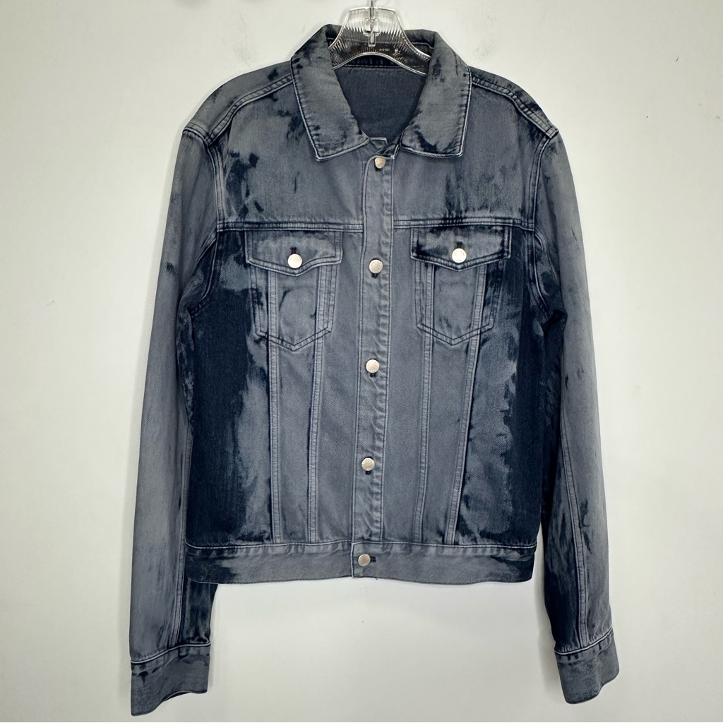 Blk Dnm Blue Tie Dye 100% Cotton Trucker Denim Jacket Size M